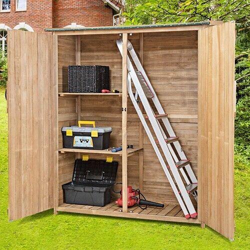 2-Door Waterproof Lockable Outdoor Storage Shed - TidySpaces