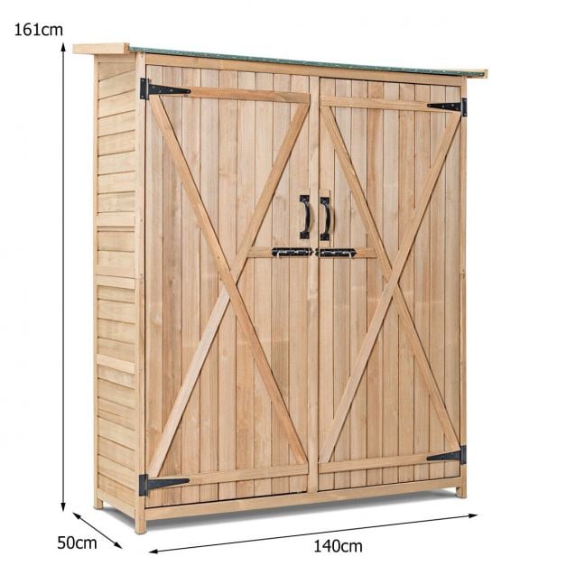 2-Door Waterproof Lockable Outdoor Storage Shed - TidySpaces