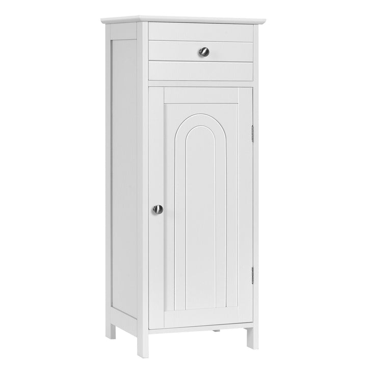 1-Door Freestanding Bathroom Storage Cabinet with Drawer and Adjustable Shelves White - TidySpaces