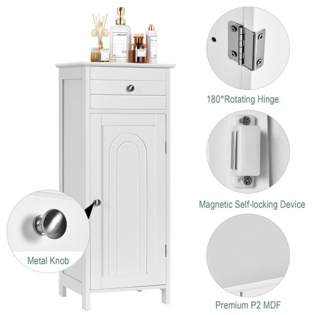 1-Door Freestanding Bathroom Storage Cabinet with Drawer