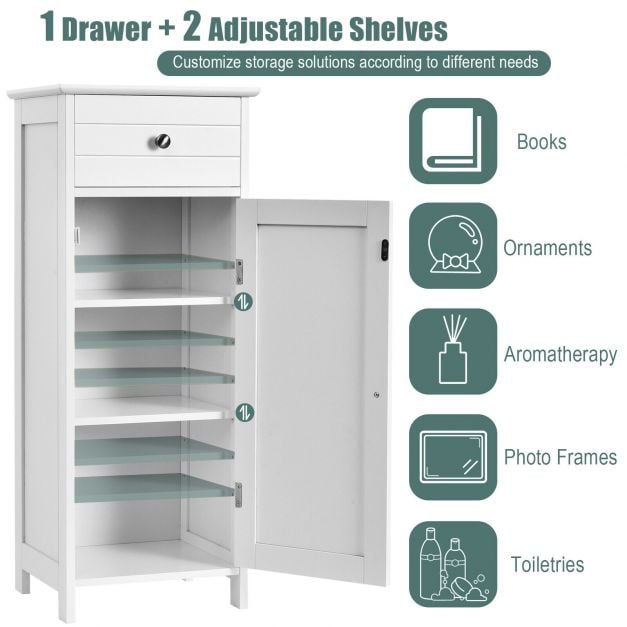 1-Door Freestanding Bathroom Storage Cabinet with Drawer