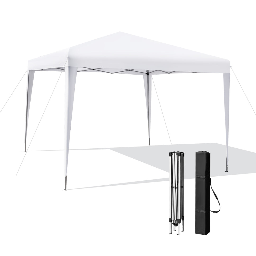 295 x 295 CM Outdoor Portable Instant Pop up Canopy with Carrying White - TidySpaces