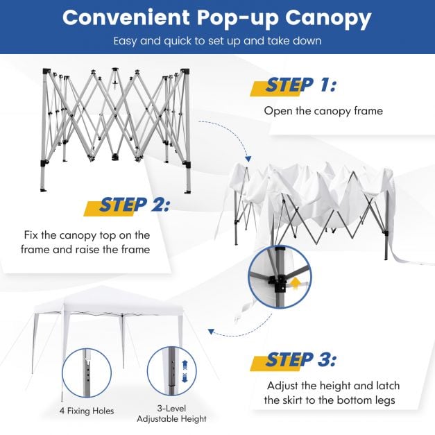 295 x 295 CM Outdoor Portable Instant Pop up Canopy with Carrying