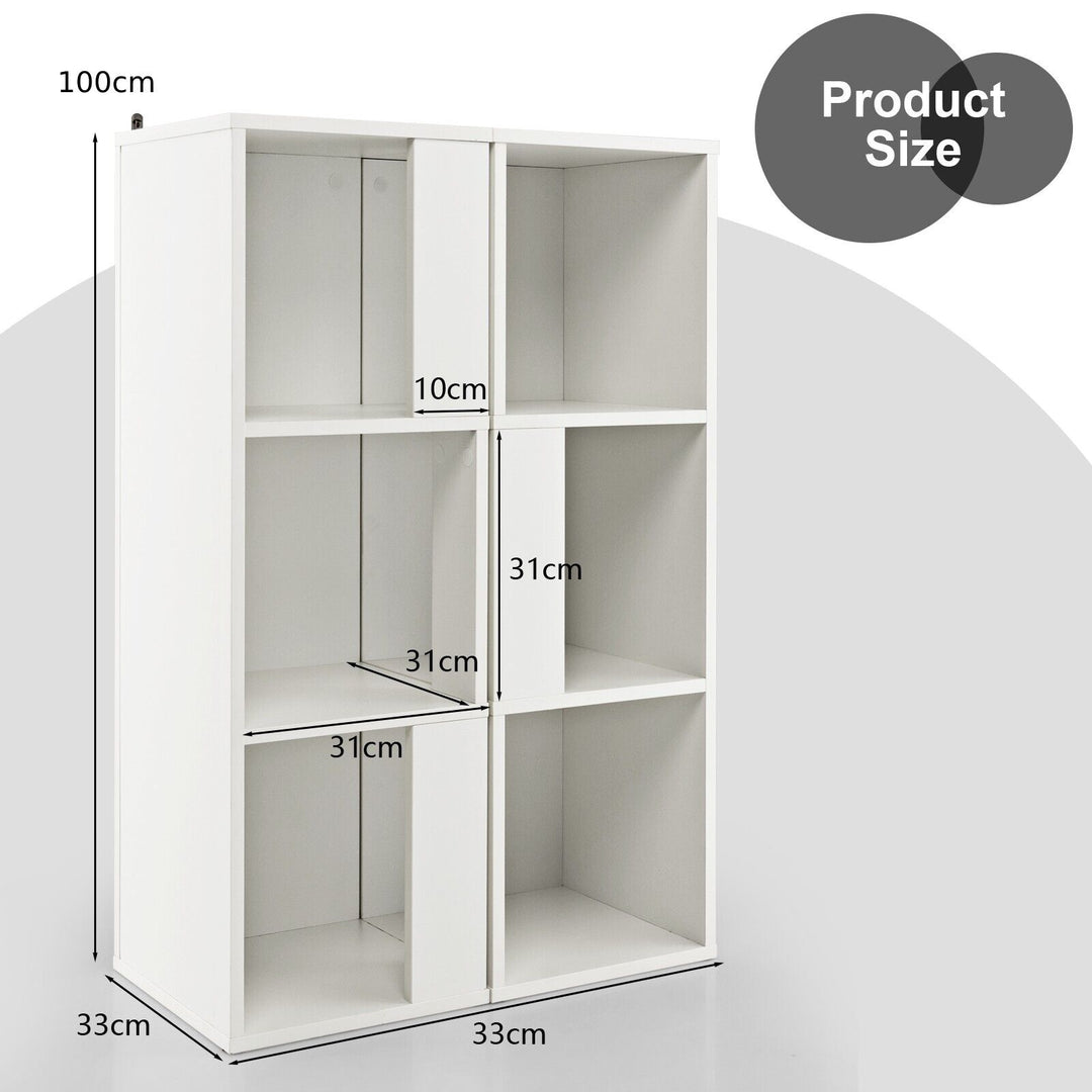 2 Pieces 3 Tier Wooden Storage Bookcase - TidySpaces