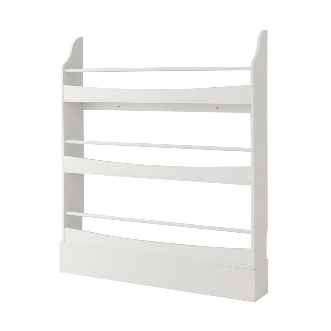 3 Tier Standing Bookshelf with 2 Anti Tipping Kits and Guardrails - TidySpaces