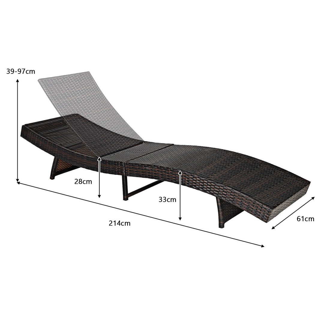 Outdoor Adjustable Folding Chaise Lounge with Removable Thick Cushion-White - TidySpaces
