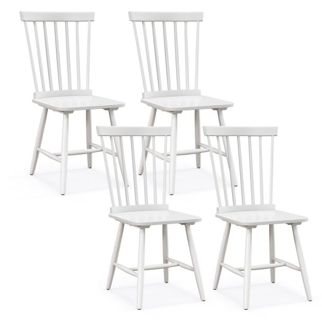 Set of 2 Windsor Style Armless Dining Chairs with Ergonomic Spindle Backs