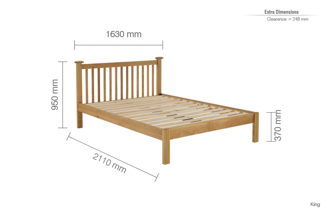 Chunky Wooden Woburn Bed with Rustic Slatted Headboard for Versatile Interiors