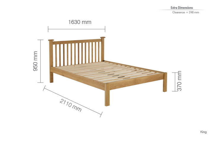 Chunky Wooden Woburn Bed with Rustic Slatted Headboard for Versatile Interiors