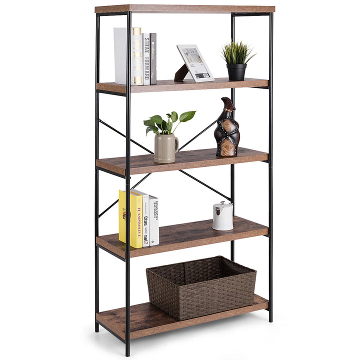 Freestanding Wooden 5 Tier Storage Bookshelf - TidySpaces