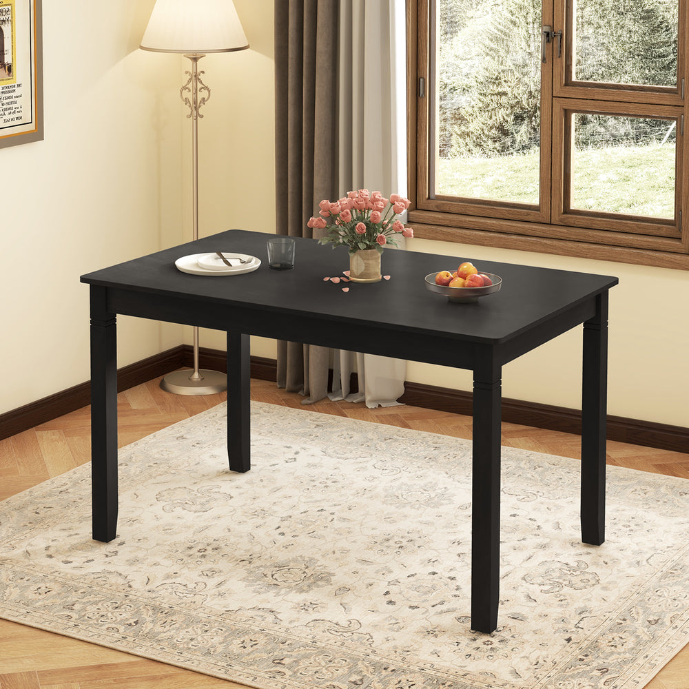Wooden Rectangular Dining Table with Rubber Wood Legs for 4 People - TidySpaces