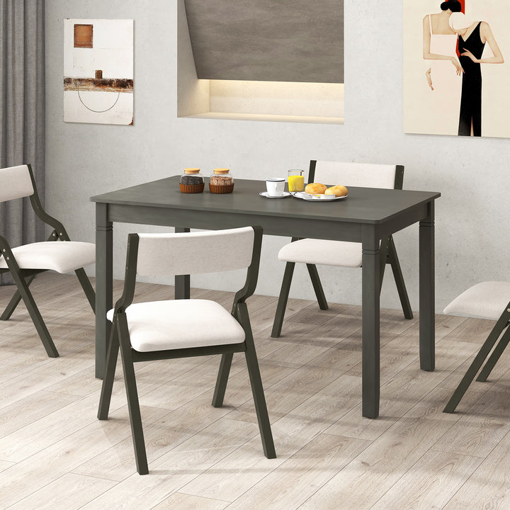 Wooden Rectangular Dining Table with Rubber Wood Legs for 4 People - TidySpaces