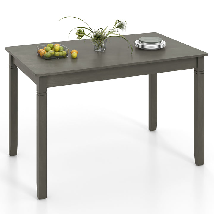 Wooden Rectangular Dining Table with Rubber Wood Legs for 4 People - TidySpaces
