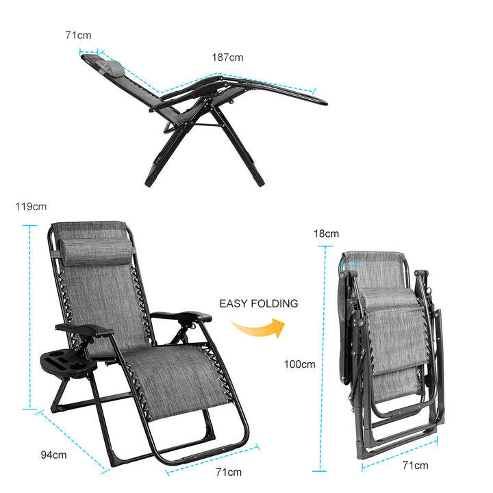 Zero Gravity Chair with Cup Holder and Breathable Fabric