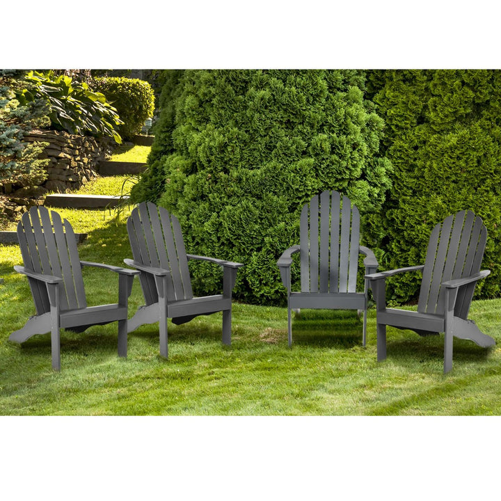 Acacia Wood Adirondack Lounger Chair with Slatted Seating, Ergonomic Design