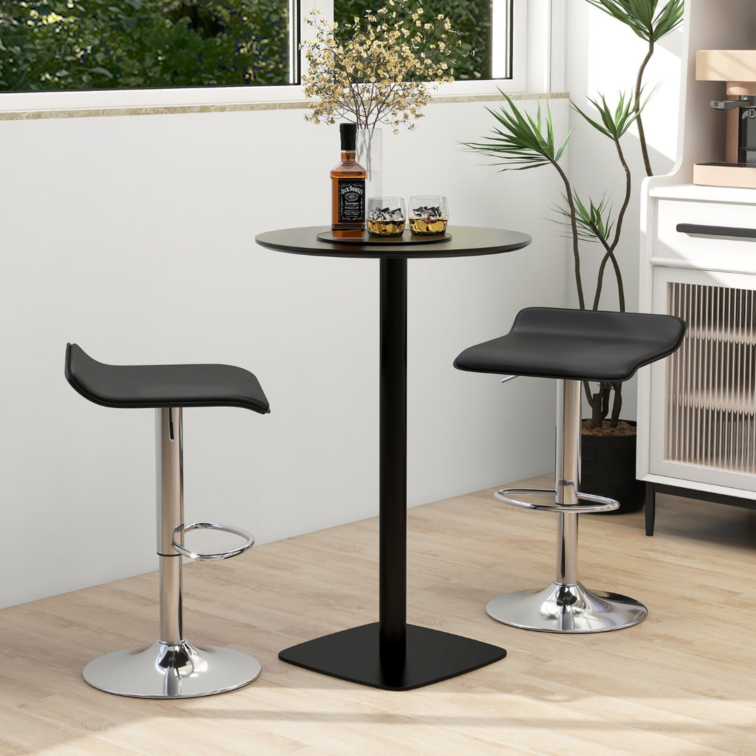 Adjustable Swivel Bar Stool Set of 2 with Wave shaped Seat