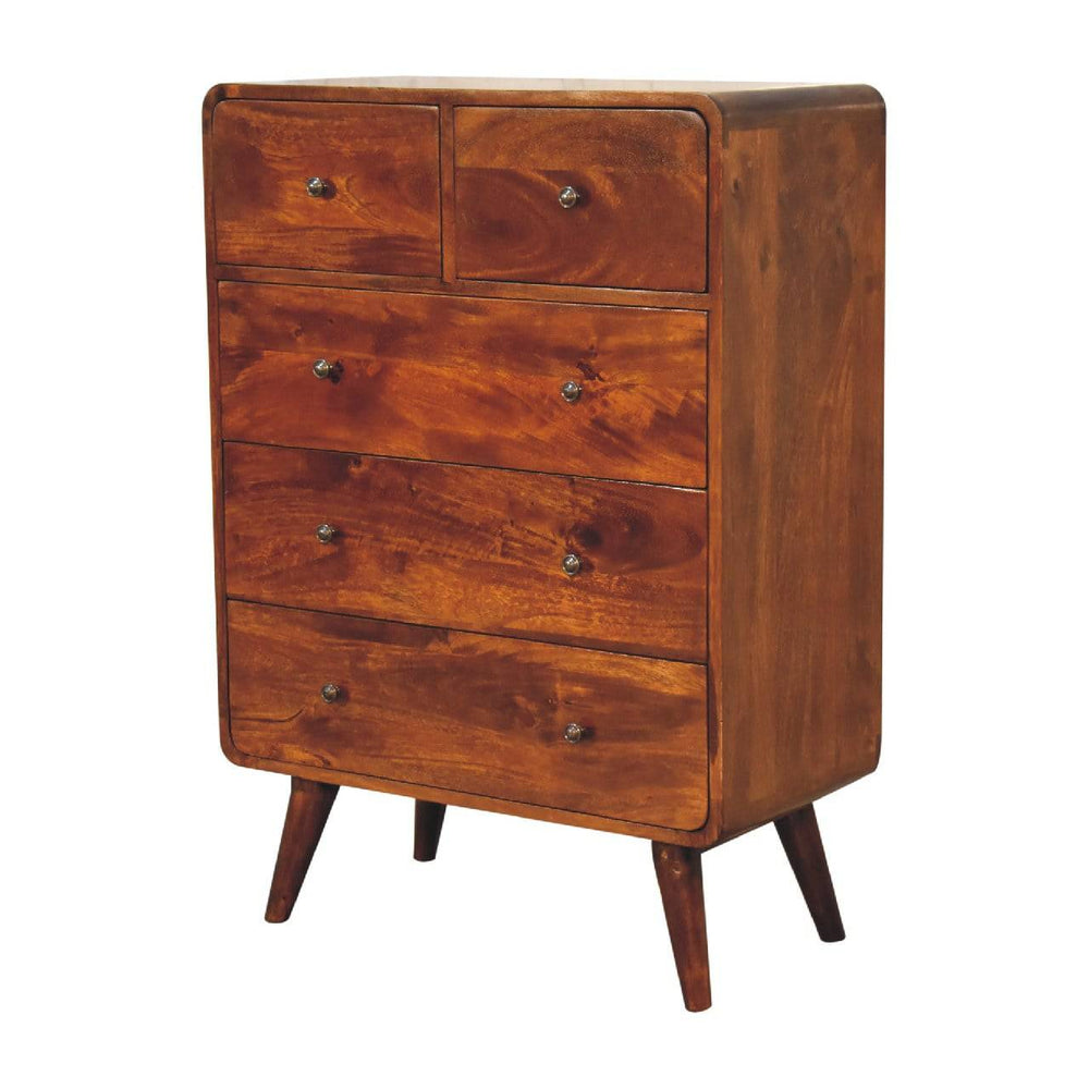 2 over 3 Curved Chestnut Chest - TidySpaces