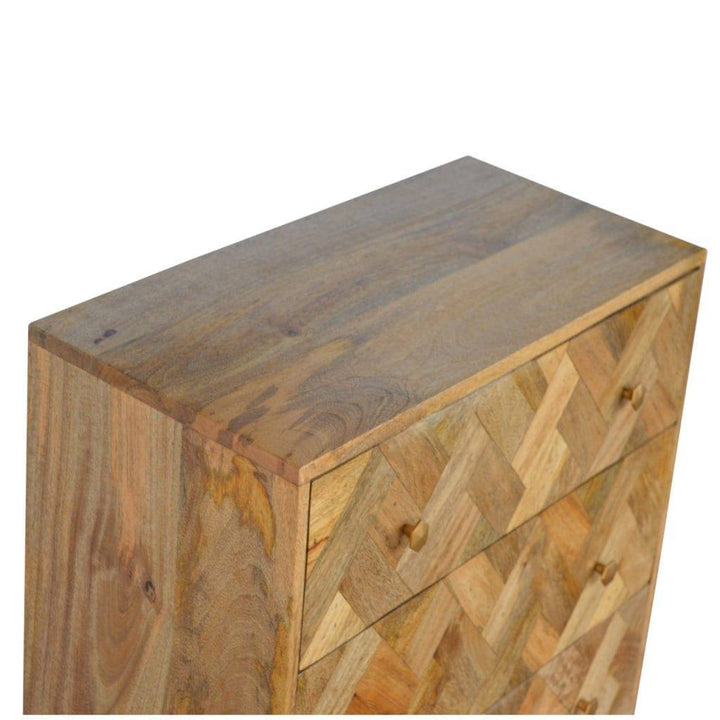 3 Drawer Zig-Zag Patterned Patchwork Chest - TidySpaces