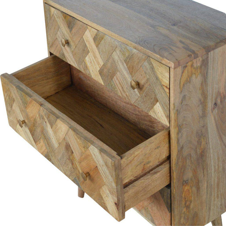 3 Drawer Zig-Zag Patterned Patchwork Chest - TidySpaces