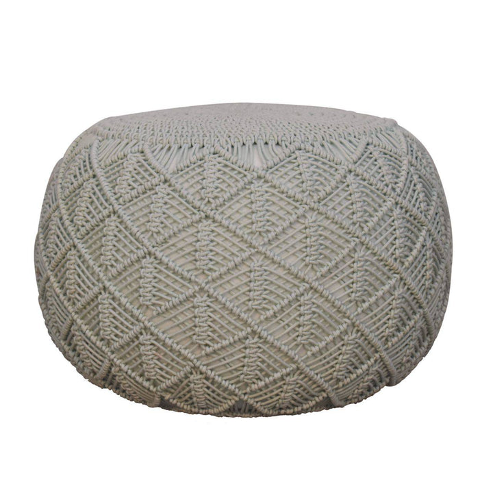 Ansley Sage Green Pouffe - TidySpaces