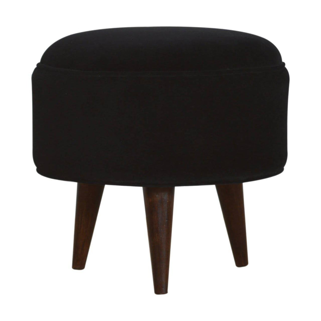 Black Velvet Nordic Style Footstool - TidySpaces