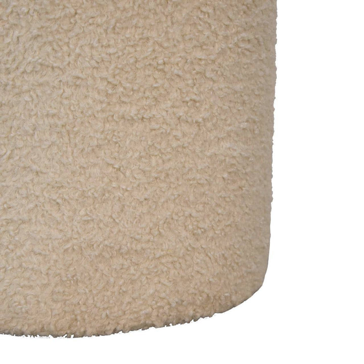 Boucle Cream Round Footstool - TidySpaces