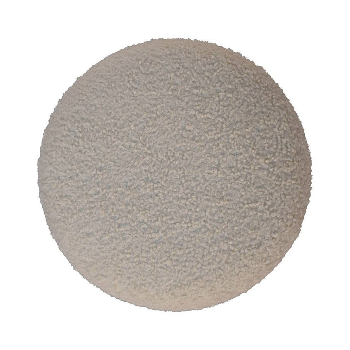 Boucle Cream Round Footstool - TidySpaces