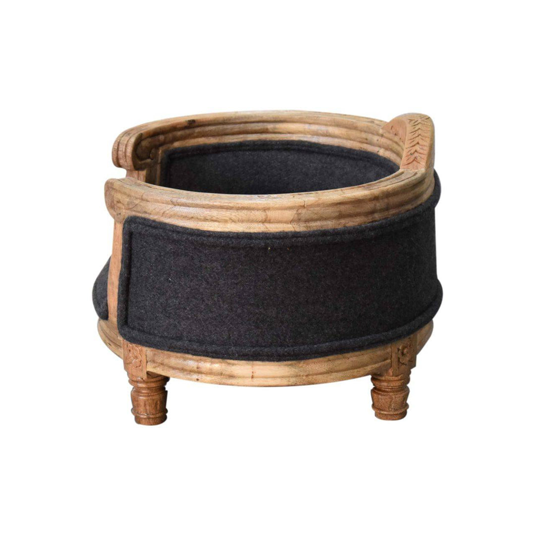 Carved Battleship Tweed Pet Bed - TidySpaces