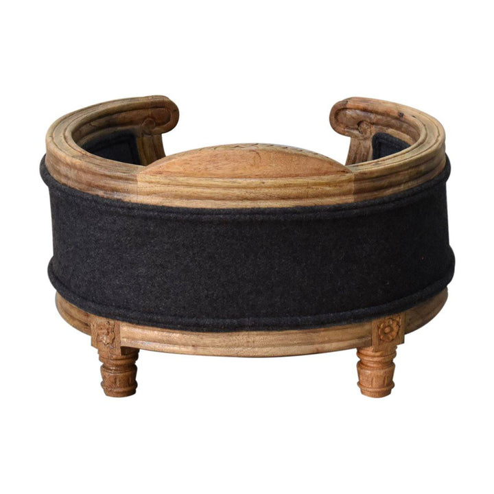 Carved Battleship Tweed Pet Bed - TidySpaces