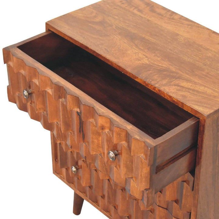 Chestnut Pineapple Carved Chest - TidySpaces