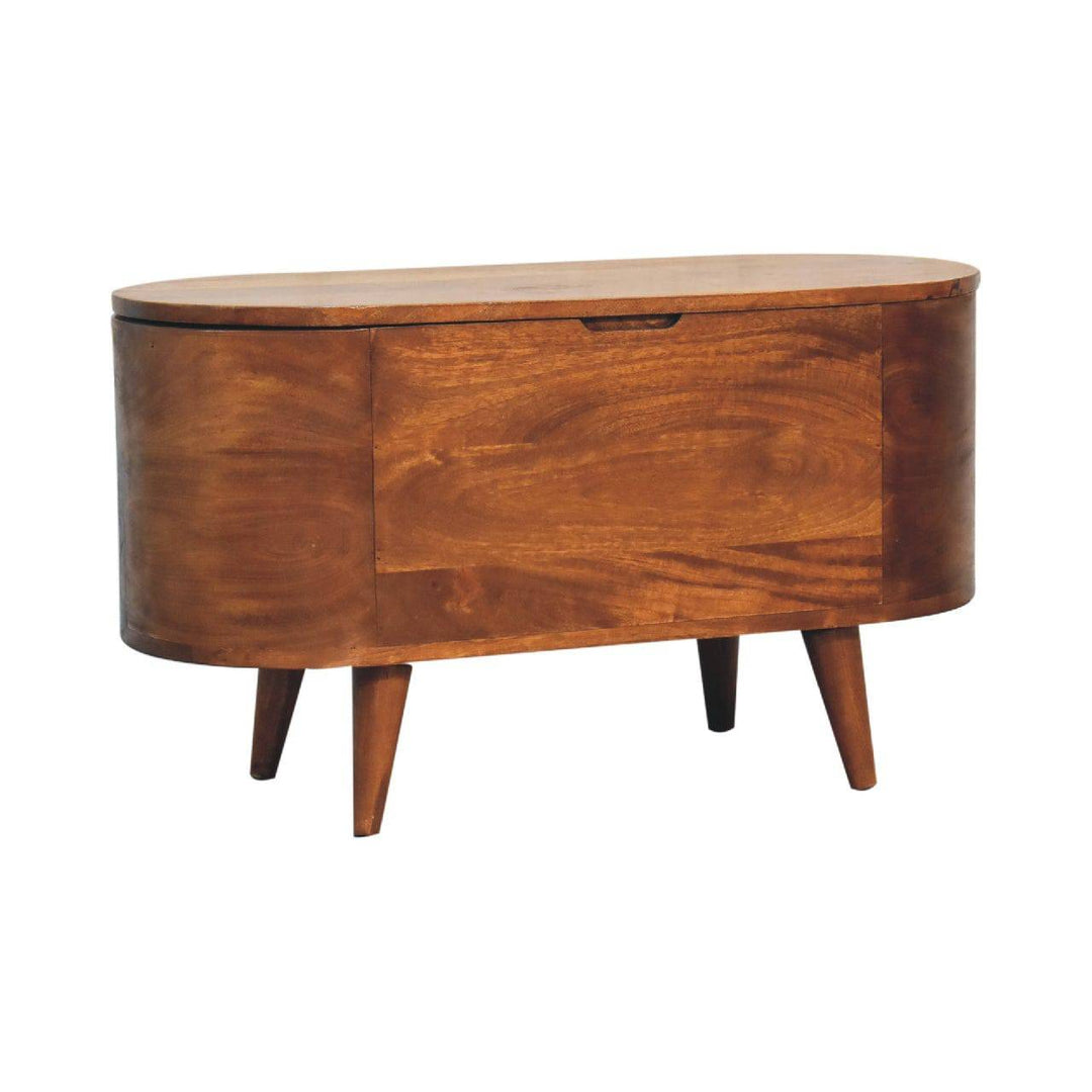 Chestnut Rounded Lid up Blanket Box - TidySpaces
