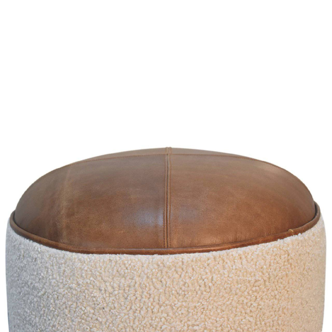 Cream Boucle Buffalo Footstool - TidySpaces