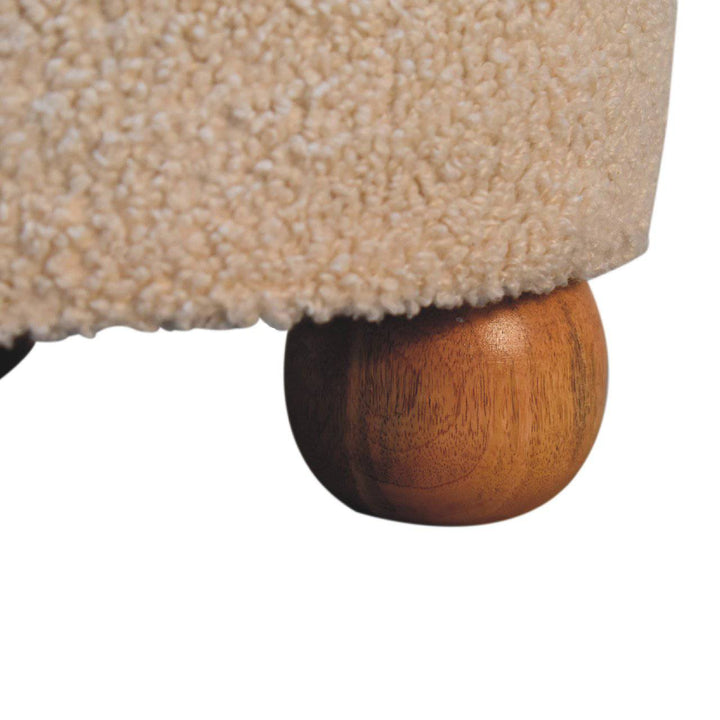 Cream Boucle Buffalo Footstool - TidySpaces