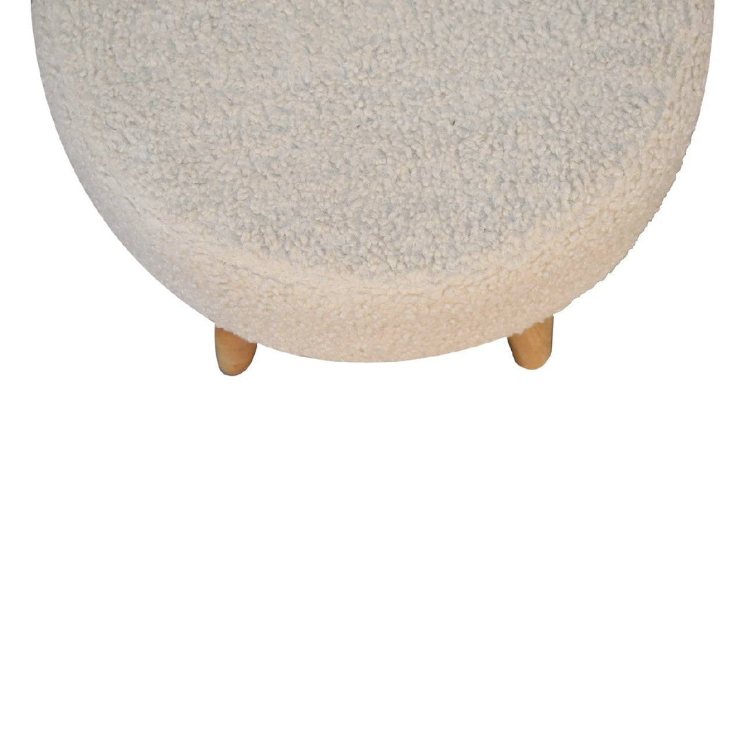 Cream Boucle Petite Footstool - TidySpaces