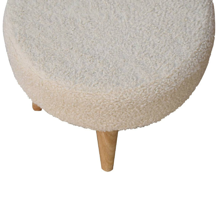 Cream Boucle Petite Footstool - TidySpaces