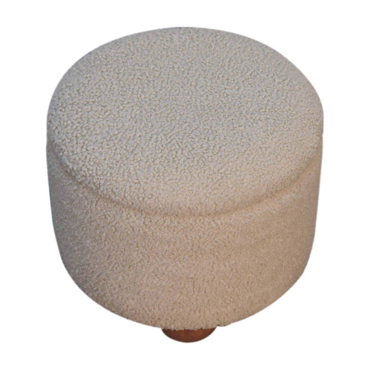 Cream Boucle Storage Footstool - TidySpaces