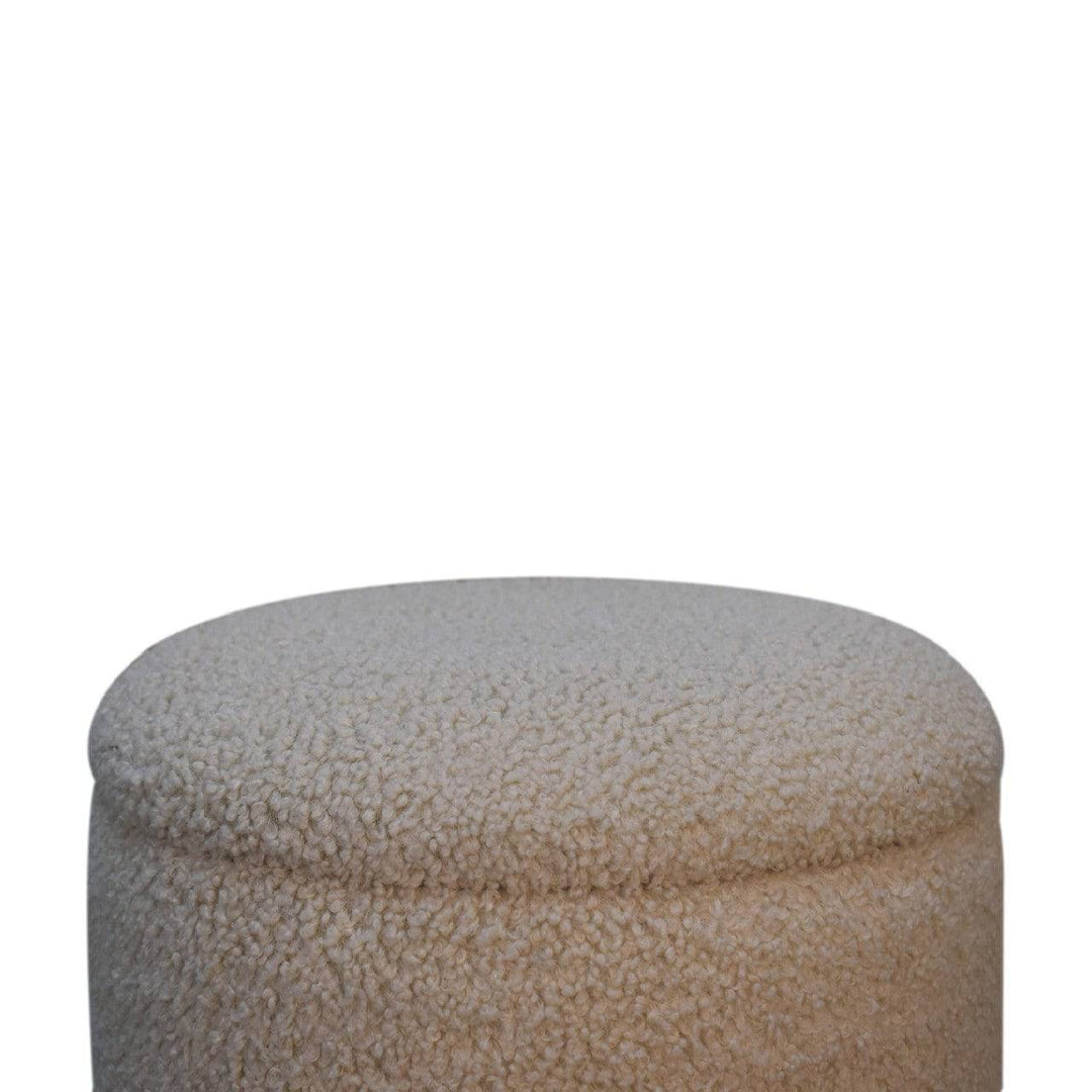 Cream Boucle Storage Footstool - TidySpaces