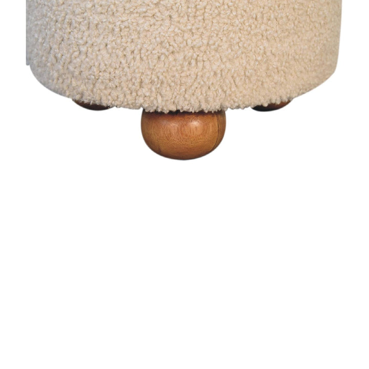 Cream Boucle Storage Footstool - TidySpaces