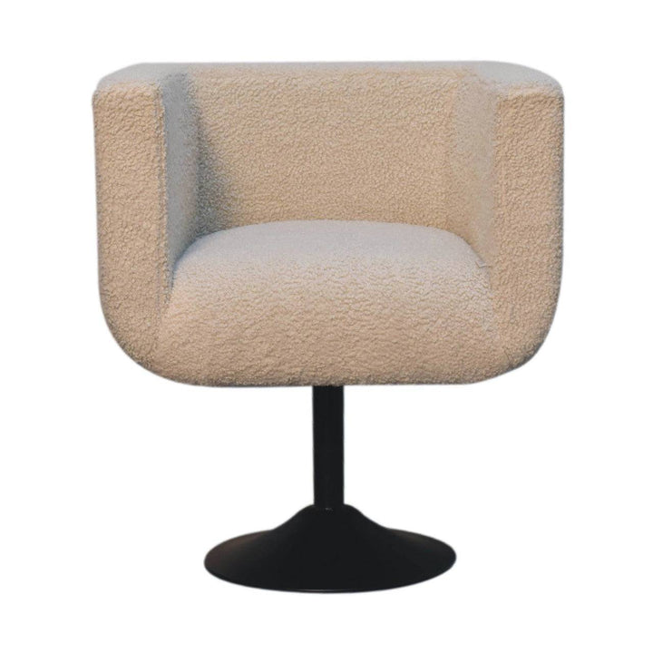 Cream Boucle Swivel Chair - TidySpaces