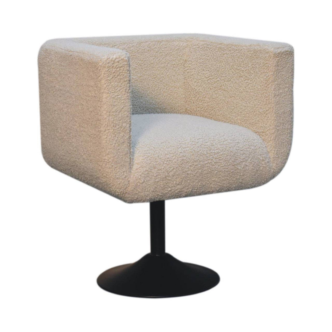 Cream Boucle Swivel Chair - TidySpaces