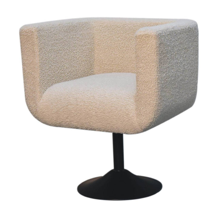 Cream Boucle Swivel Chair - TidySpaces