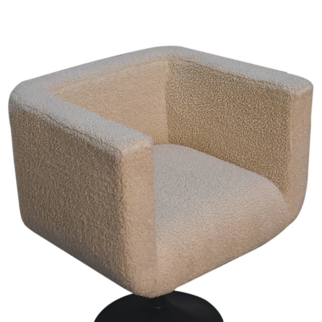 Cream Boucle Swivel Chair - TidySpaces