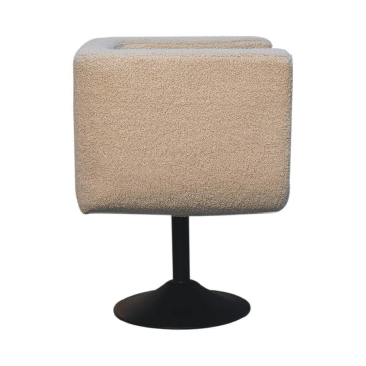 Cream Boucle Swivel Chair - TidySpaces