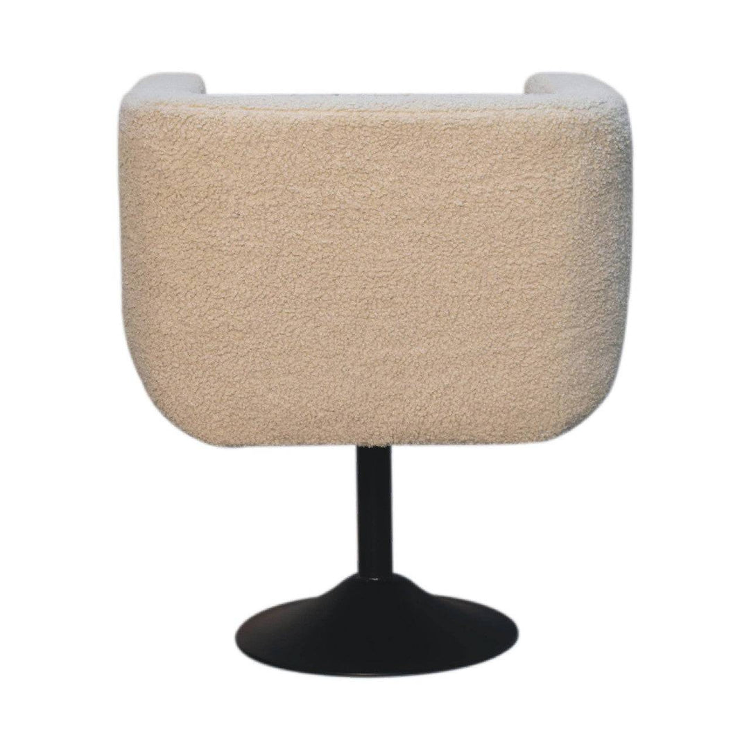 Cream Boucle Swivel Chair - TidySpaces