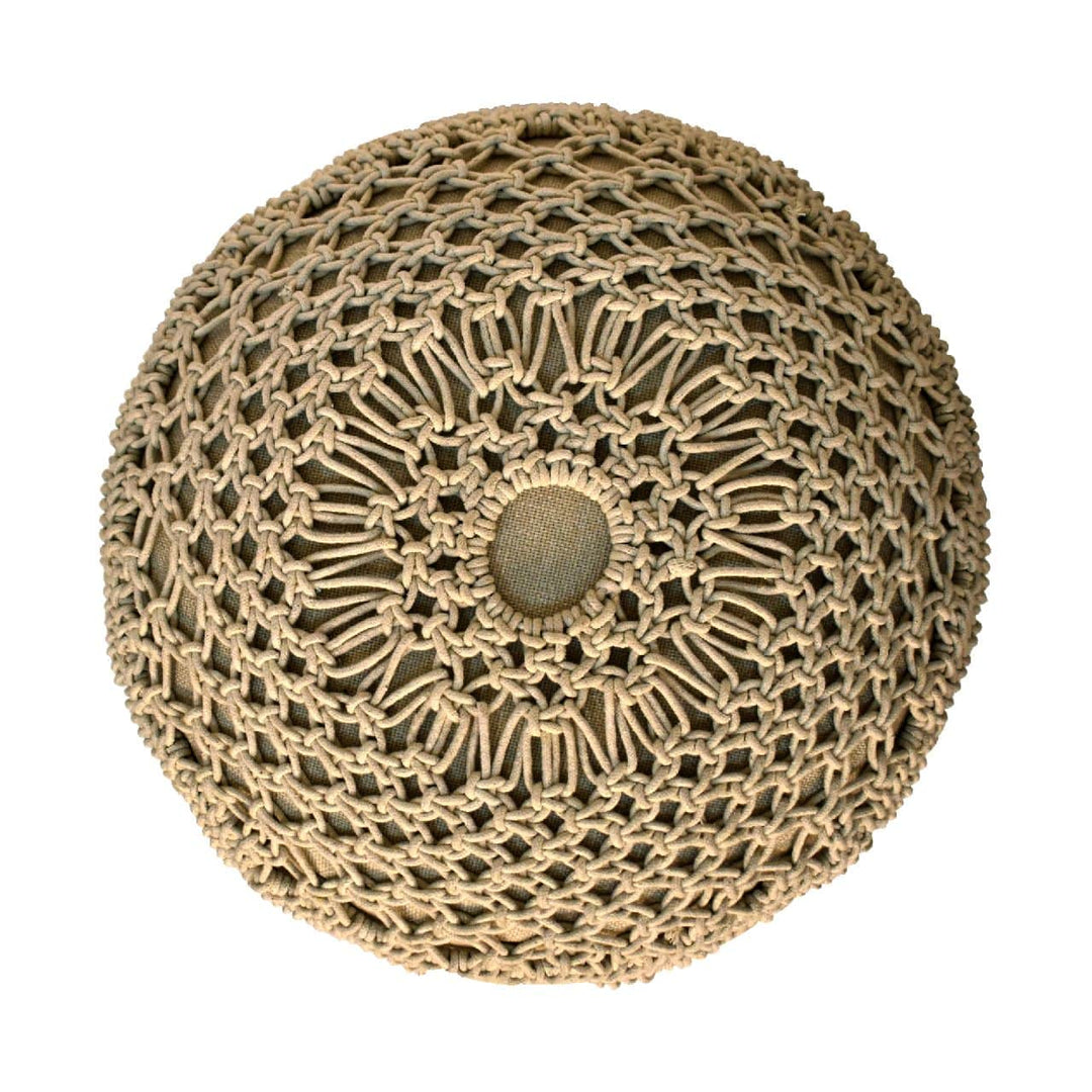 Crotchet Beige Footstool - TidySpaces