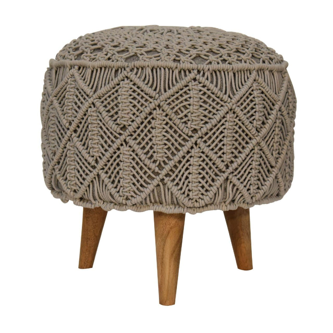 Crotchet Grey Footstool - TidySpaces