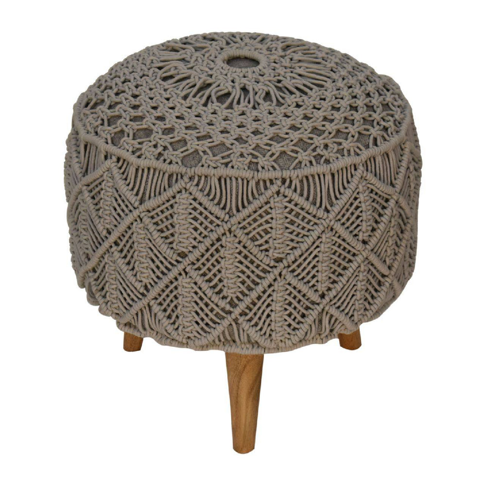 Crotchet Grey Footstool - TidySpaces