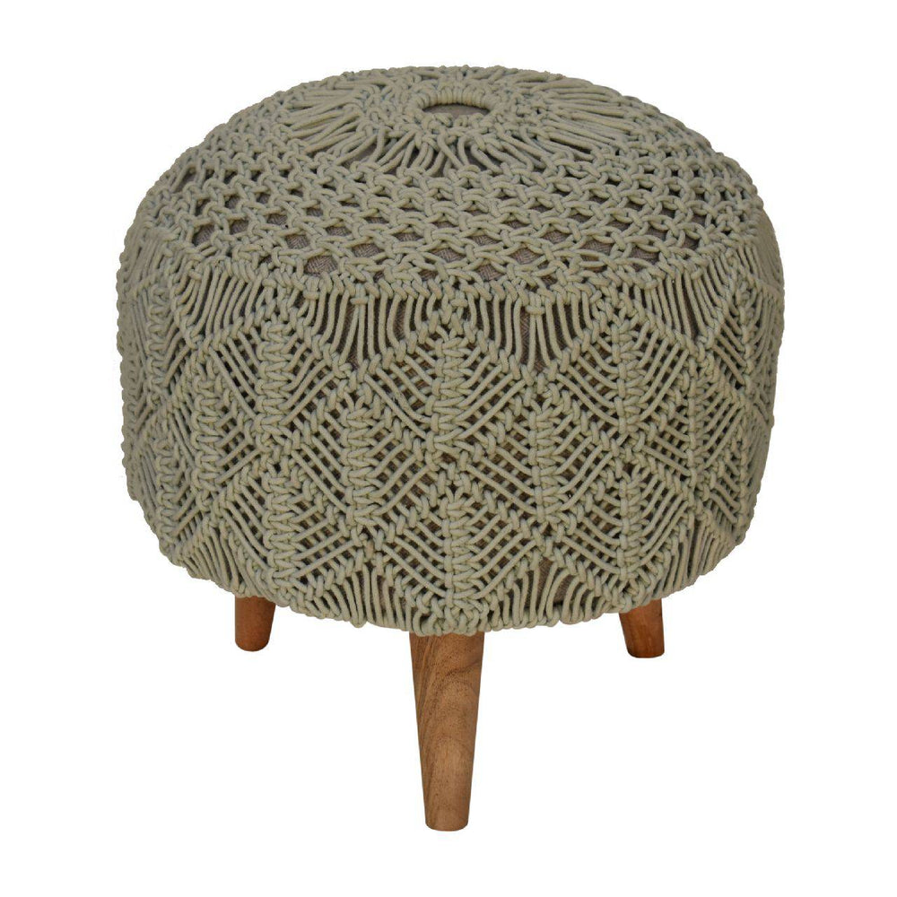 Crotchet Sea Green Footstool - TidySpaces