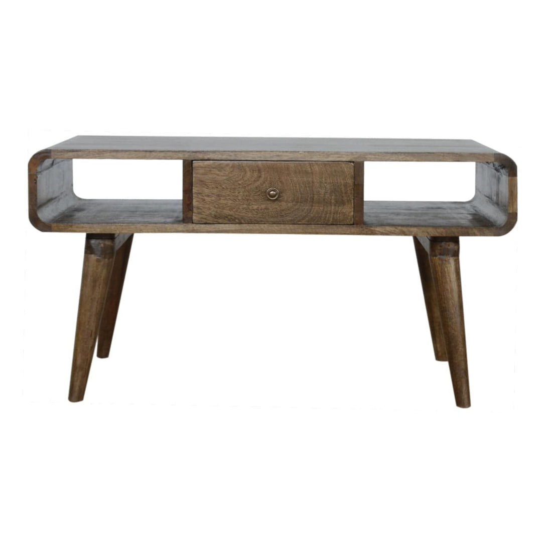 Curved Grey Washed Coffee Table - TidySpaces