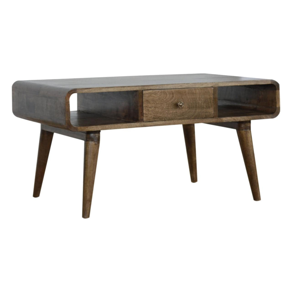 Curved Grey Washed Coffee Table - TidySpaces